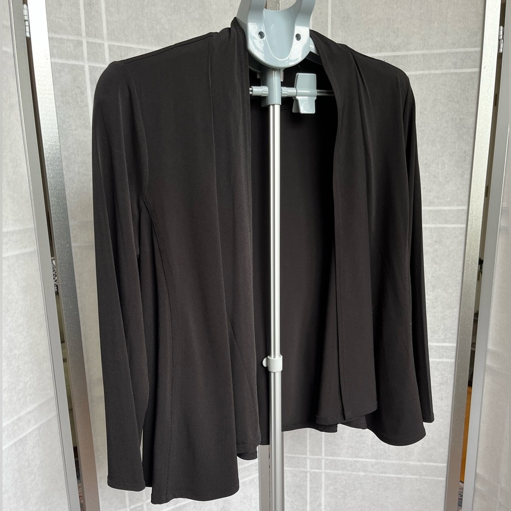 Chico’s Black Knit Blazer Cardigan Style Stretch Jacket Size 1